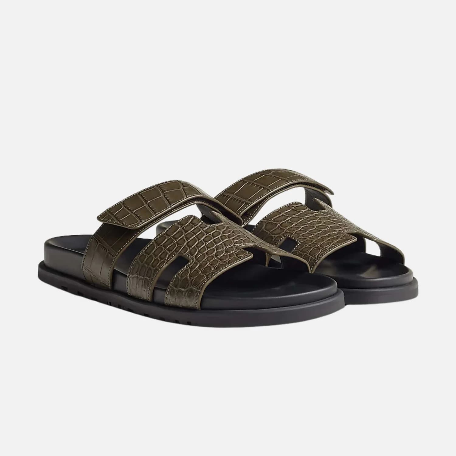 Hermes Crocodile Slippers - Image 1