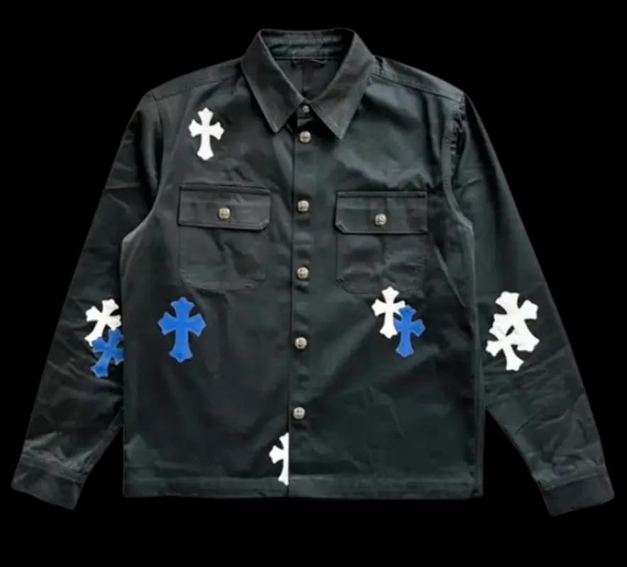 CH Blue-White Workwear Jacket, Size M, Length 68cm, Chest 114cm - Image 1